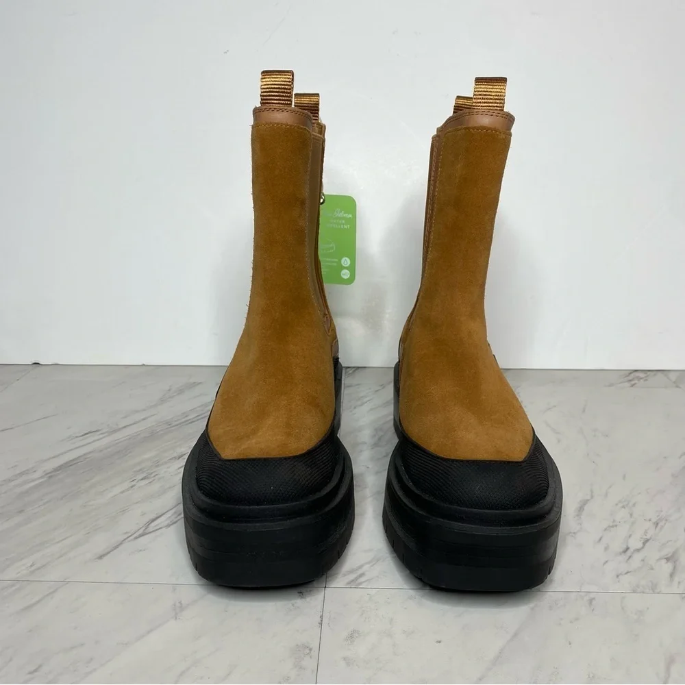 New! Sam Edelman Lulia Brown Suede Lug Sole Chelsea Boot 7 1/2 M